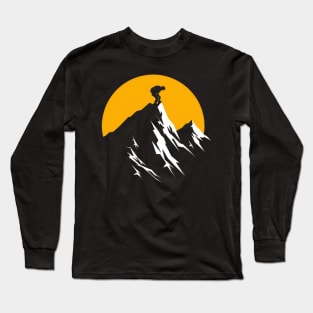 Mountain top orange sun Long Sleeve T-Shirt